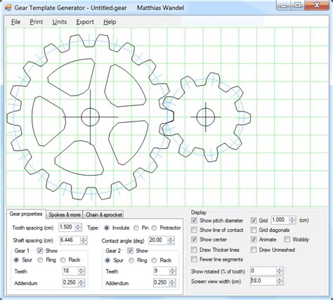 Gear template generator program