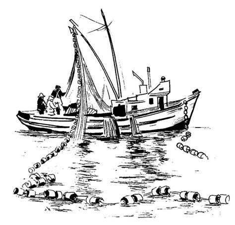 How To Draw A Fishing Boat - Draw easy