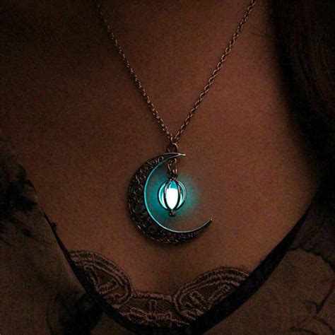 Crescent Moon Full Moon Pendant, Full Moon Necklace, Space Necklace ...