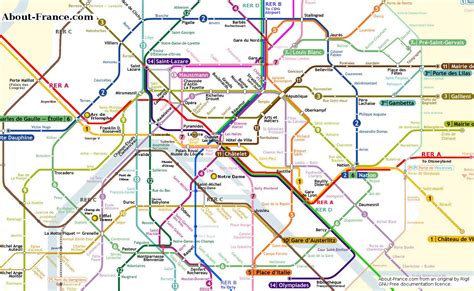 Paris Metro Map Printable