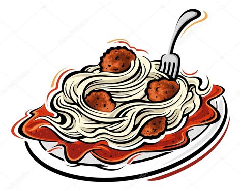 Illustration of Spaghetti and meatballs — Stock Vector © SlipFloat ...