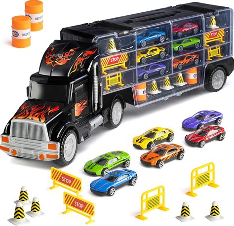 5折史低价↘Play22玩具卡车套组$18.99(原$39.99)，大卡车+6辆小汽车+道路标志，既是玩具也是收纳盒，有提手好携带 - 咕噜 ...