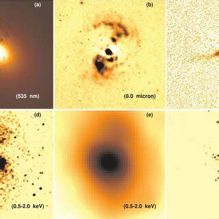 30 × 30 images of NGC 1316: (a) Hubble ACS visible emission (535 nm ...