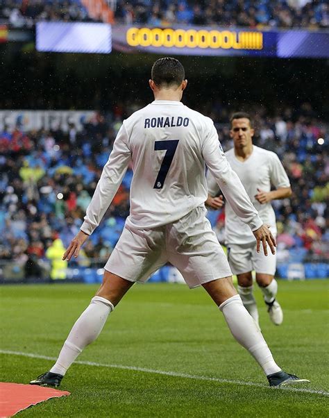 Cristiano Ronaldo of Real Madrid celebrates after scoring the opening ...