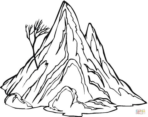 Mountain Picture Black And White Coloring Page - Coloring Home