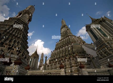 The stunning architecture of Wat Arun, in Bangkok, Thailand Stock Photo ...