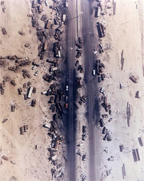 Highway of Death, the result of American forces bombing retreating ...