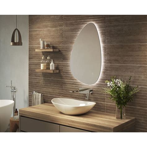 Sensio Mistral Teardrop Backlit Heated Bathroom Mirror with Lights 550 ...