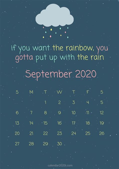 September 2020 calendar with motivational quotes and sayings free ...