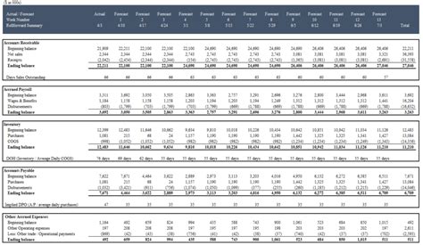 13 Week Cash Flow Forecast Template Excel