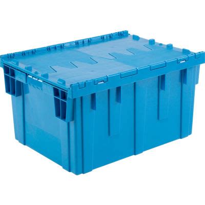 Global Industrial™ Plastic Shipping/Storage Tote W/Attached Lid, 28-1/8 ...