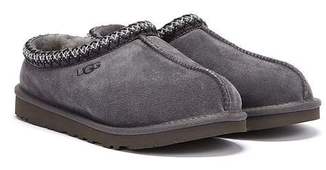 UGG Wool Tasman Dark Slippers in Grey (Grey) for Men - Lyst