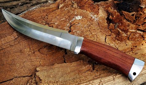 Amazon.com : Large Fixed Blade Hunting Knife with Wooden Handle - Fix ...