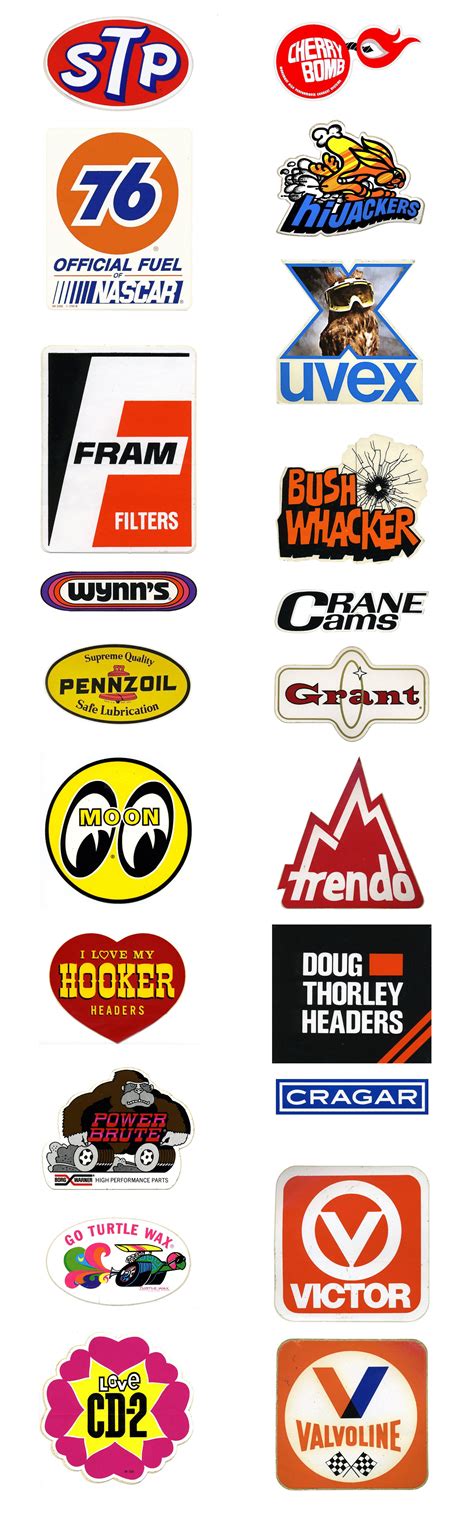 Vintage Car Racing Logos & Car Brand Decals & Stickers from the 1970’s ...