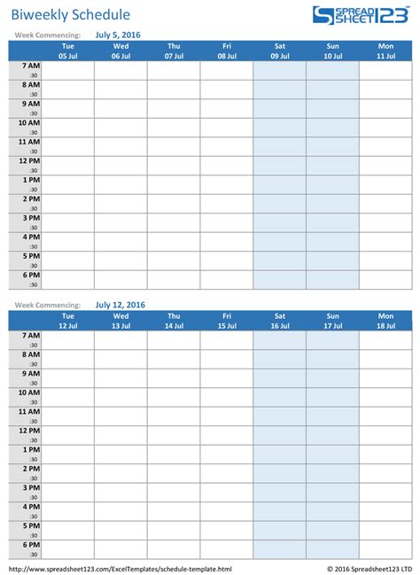 10 Bi Weekly Work Schedule Template Doctemplates - Riset