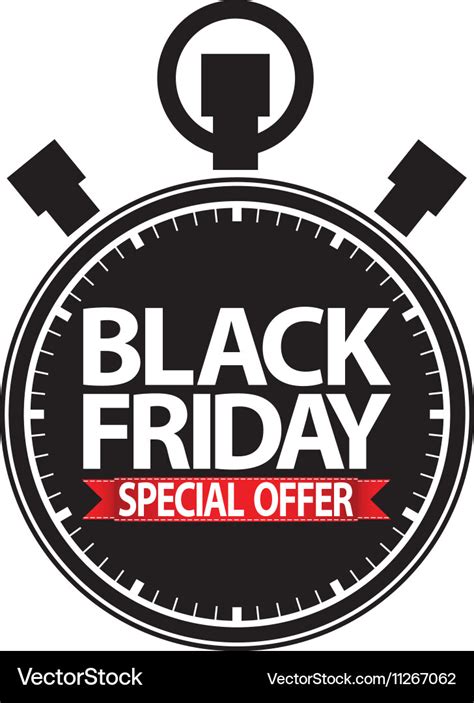 Black friday special offer stopwatch icon Vector Image