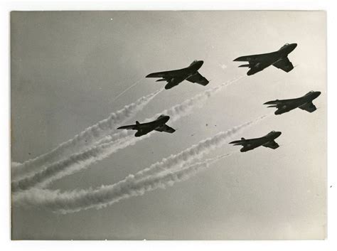 RAF Black Arrows formation of Hawker Hunter mk 6 aircraft - original ...