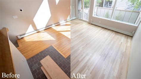 Bona Natural Seal stain on white oak hardwood floor and 3 coats Bona ...