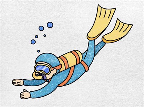 How to Draw a Scuba Diver - HelloArtsy