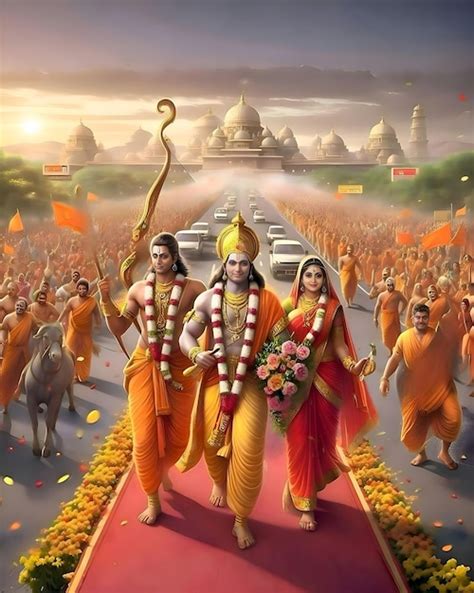 Ram sita ayodhya mandir | Premium AI-generated image