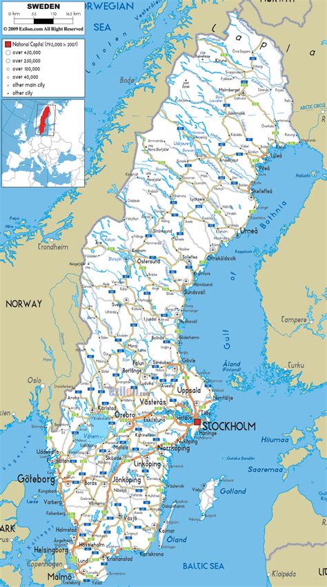 Maps of Sweden | Detailed map of Sweden in English | Tourist map of ...