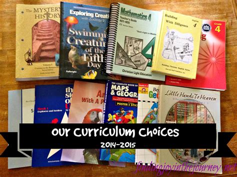 Homeschool Curriculum 2014-2015 - Joy in the Journey