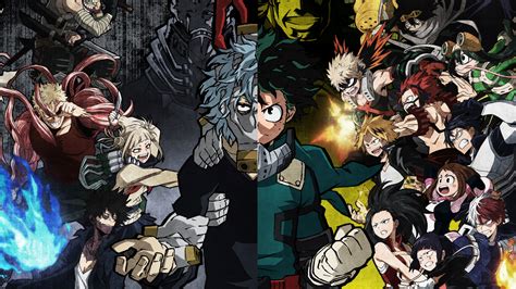 Download wallpaper 1920x1080 my hero academia, izuku, face-off, art ...