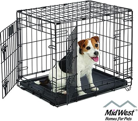 Amazon.com : Small Dog Crate | MidWest Life Stages 24" Double Door ...