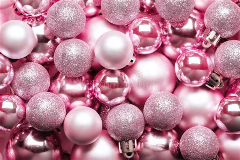 Pink christmas balls stock photo. Image of shiny, elegant - 134565744