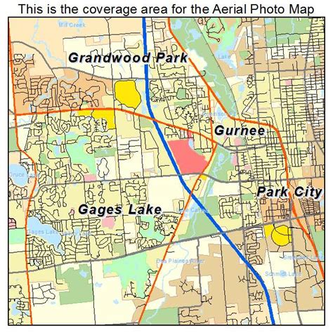 Aerial Photography Map of Gurnee, IL Illinois