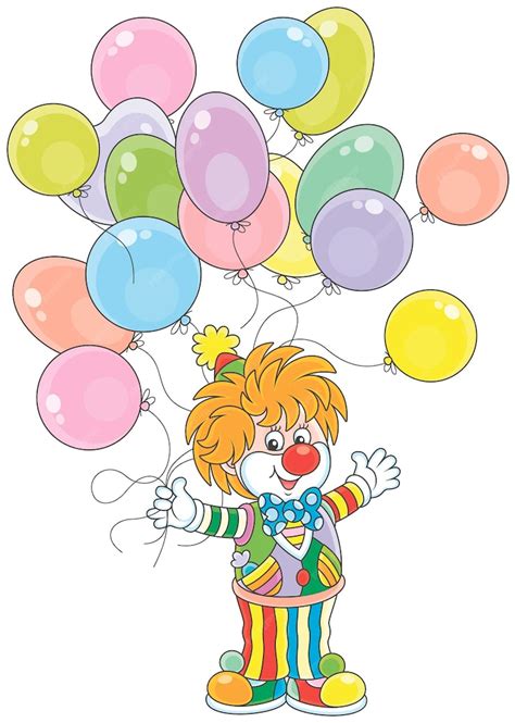 Premium Vector | Friendly smiling circus clown with colorful holiday ...