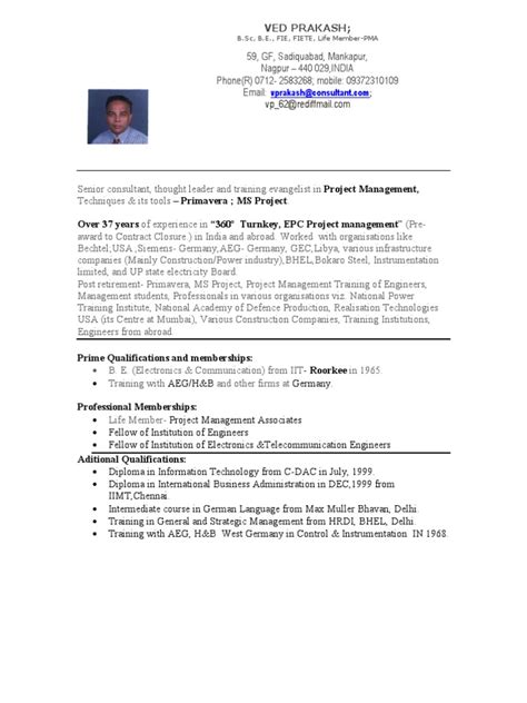 Ved Prakash - PM | PDF | Project Management | Science And Technology