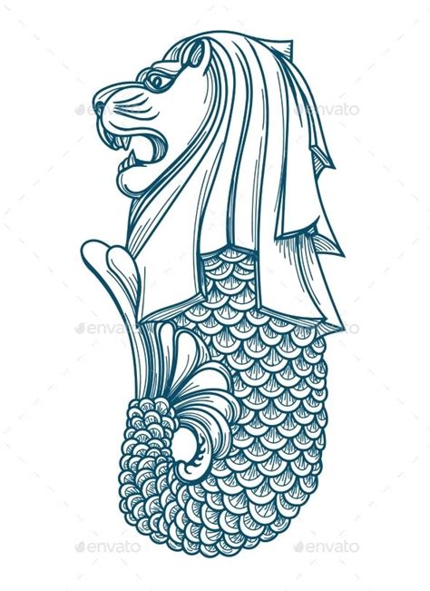 Singapore Merlion Icon | Singapore art, Singapore tattoo, Singapore