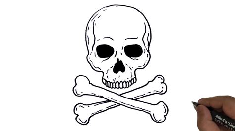 How to draw Skull and Cross Bones easy and step by step. - YouTube