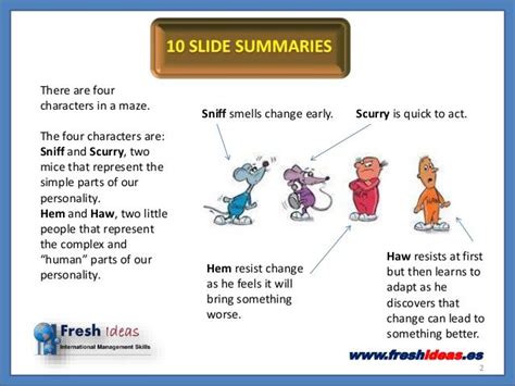 10 slide summaries: Who moved my cheese? | Lessons learned in life ...