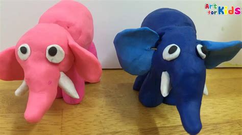 Clay art for kids | How to make a clay elephant 2 | Clay animals | Art ...