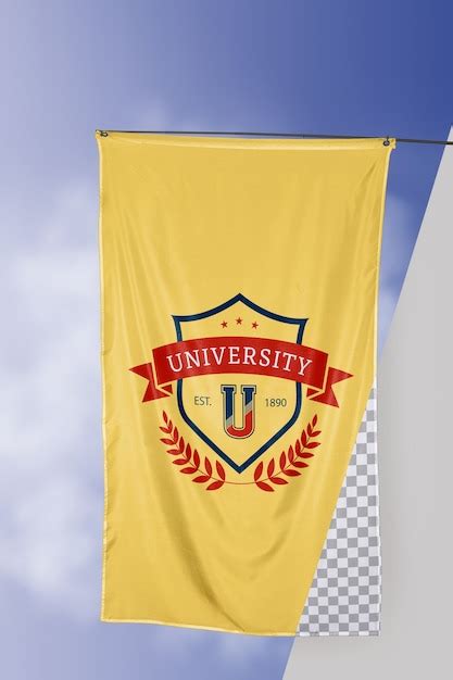 Free PSD | University flag concept mock-up