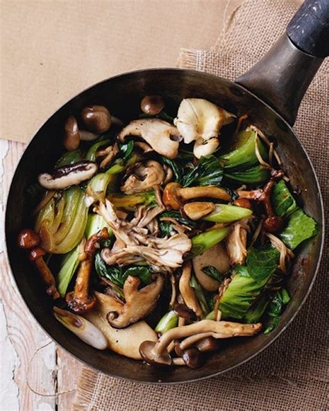 Oriental mushroom and pak choi stir-fry recipe | delicious. magazine