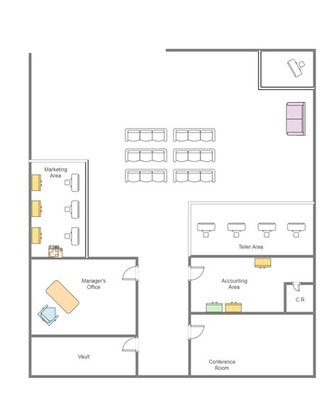 Bank Floor Plan | EdrawMax Template