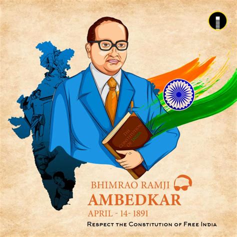 illustration of Dr Bhimrao Ramji Ambedkar with Constitution of India ...