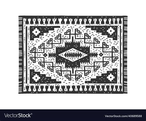 Carpet rug sketch Royalty Free Vector Image - VectorStock