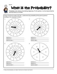 Probability Spinner Worksheets