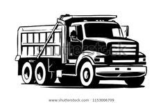 Dump Truck SVG | Clipart black and white, Dump truck, Trucks