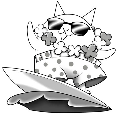 The Battle Cats - Surfer Cat by Aauroz on DeviantArt