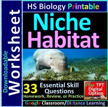 Ecological Niche & Habitat - Living Environment Regents Biology Worksheet