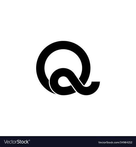 Letter q simple ribbon shape overlapping logo Vector Image