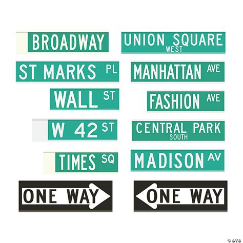 New York City Street Sign Cutouts | Oriental Trading