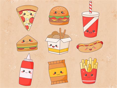 Kawaii Junk food by Sofia Iudina on Dribbble