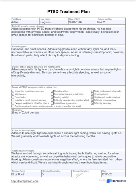 PTSD Treatment Plan & Template | Free PDF Download