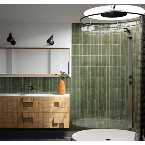 Equipe - Tribeca Collection - 2.5 in. x 10 in. Wall Tile - Sage Green ...